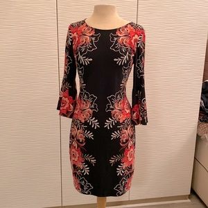 MSK Floral red and black dress